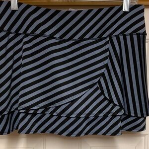 Athleta Black and Gray Striped Skort